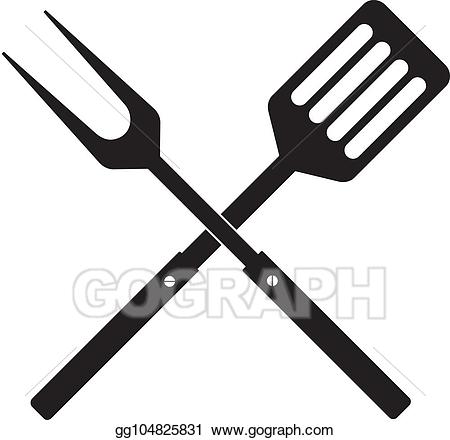 Grill clipart fork. Vector illustration bbq or