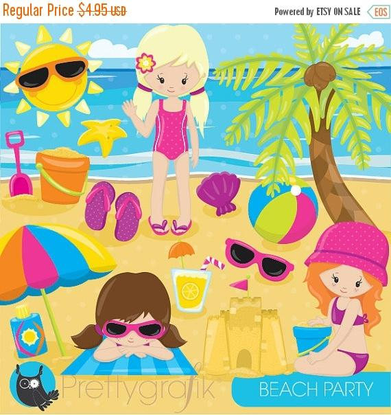  off sale girls. Beach clipart beach party