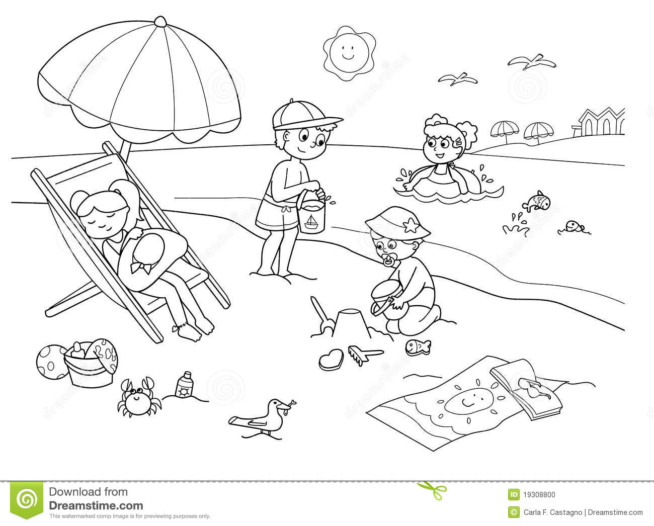 Beach clipart black and white. Station 