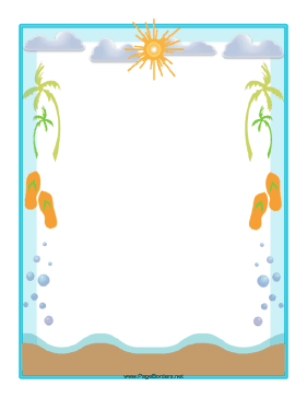 Beach clipart boarder. This peaceful border includes