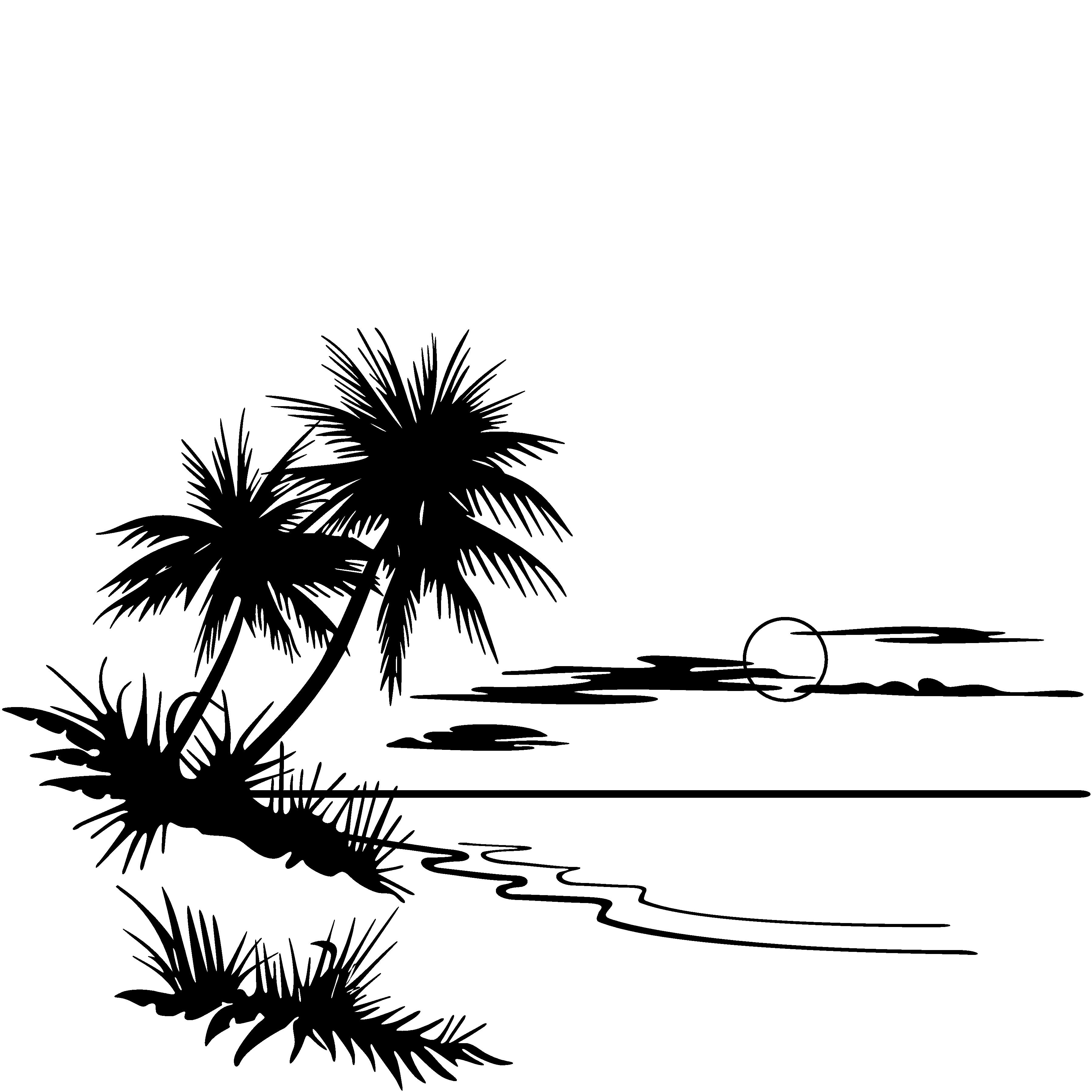 Black and white pencil. Beach clipart drawing