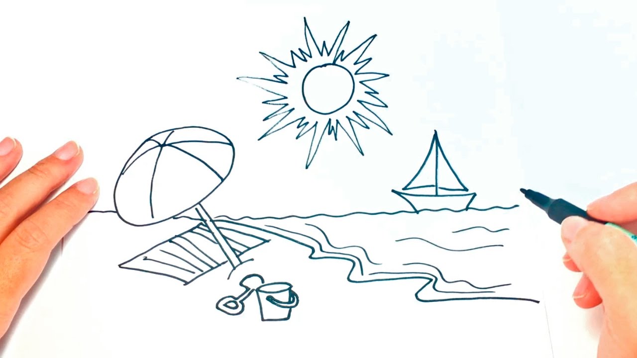 Beach clipart easy. How to draw a