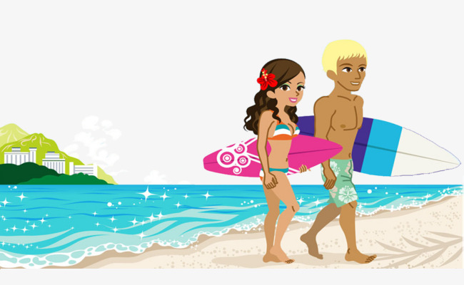 Surf the surfing people. Beach clipart person