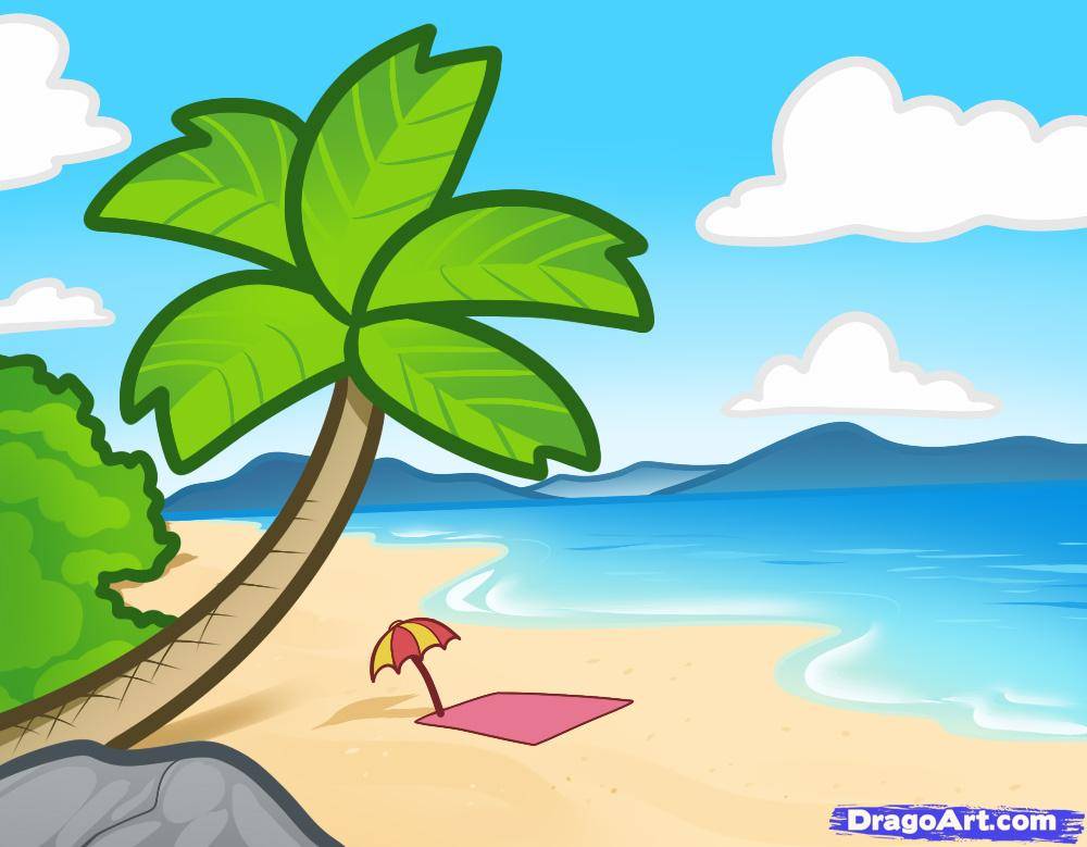 Free pictures of a. Beach clipart simple