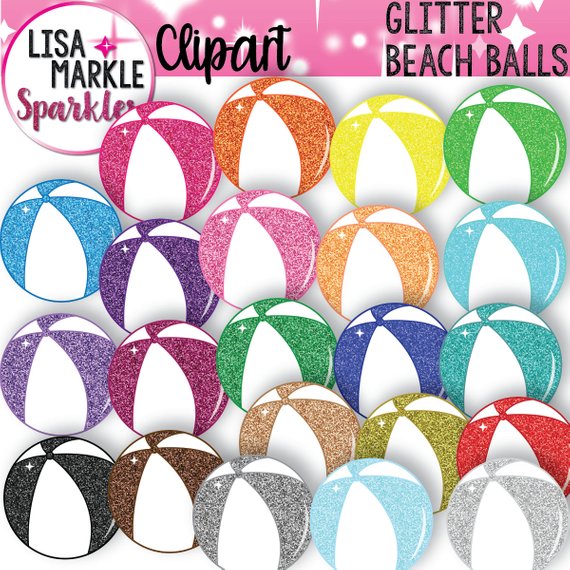 Beachball clipart rainbow. Glitter beach ball summer