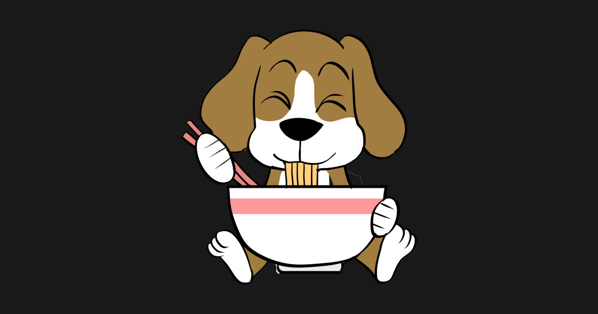 Funny ramen by happypaws. Beagle clipart kawaii