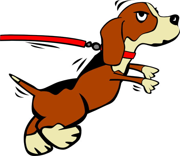 Want clipart dog. On leash clip art