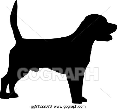 Vector art dog eps. Beagle clipart silhouette