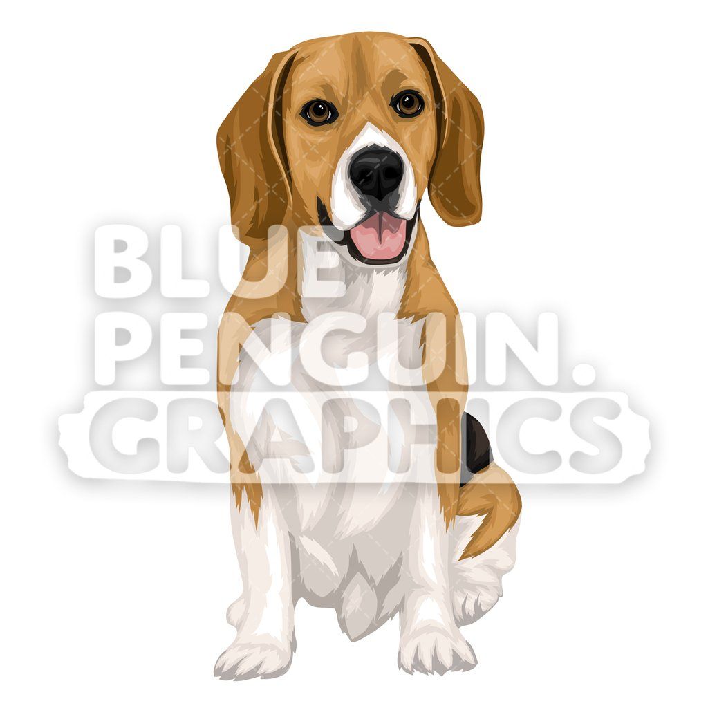 Beagle clipart vector. Dog version cartoon illustration