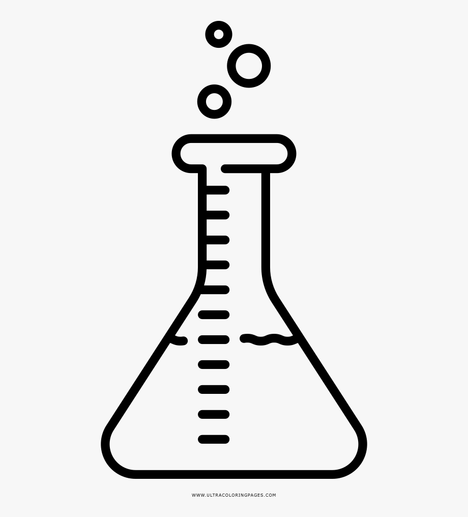 Drawing science coloring page. Beaker clipart printable