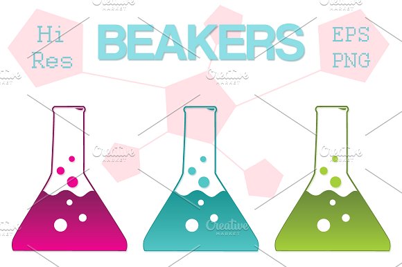 Icons vector illustrations creative. Beaker clipart science tool