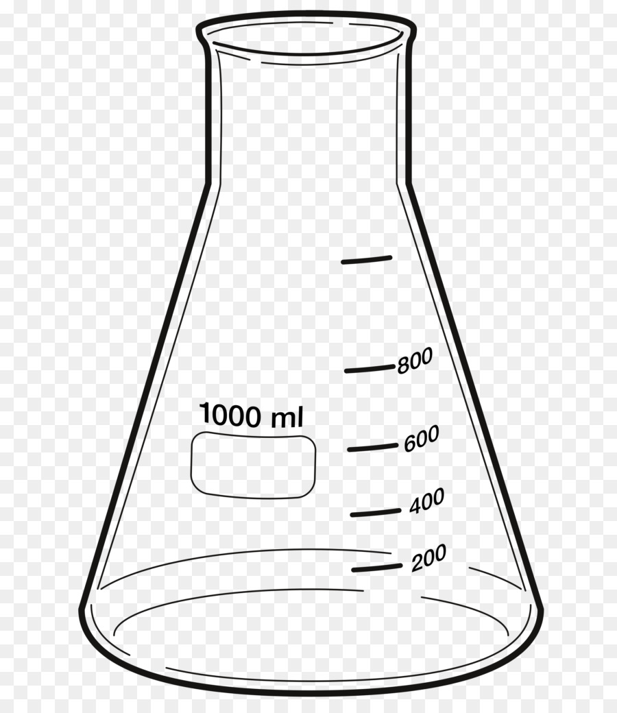 Cartoon chemistry line . Beaker clipart volumetric flask