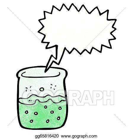 Vector art cartoon chemical. Beaker clipart water drawing