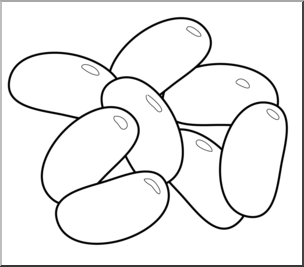 Beans clipart black and white. Clip art jelly b