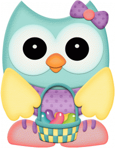 Bean clipart easter. Owl w basket of