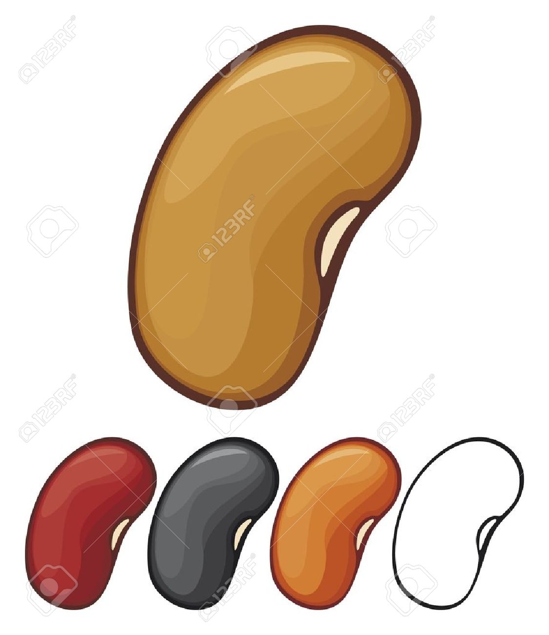 Bean clipart nuts. Unique seeds collection digital