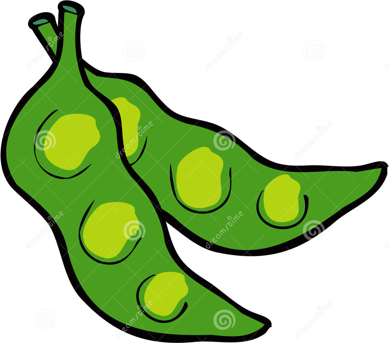 Green clip art vector. Beans clipart