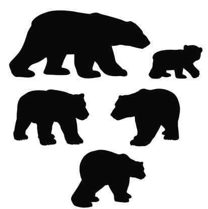 Polar silhouette collection with. Bear clipart bear cub