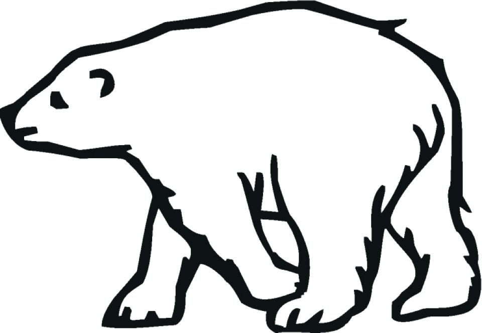 Easy polar bear drawing. Bears clipart simple