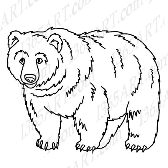 Bear clipart drawing. Grizzly clip art wildlife