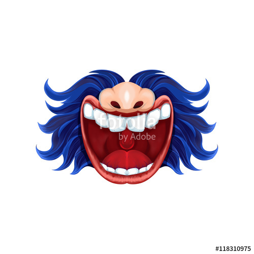 Beard clipart mask. Funny laughing human face