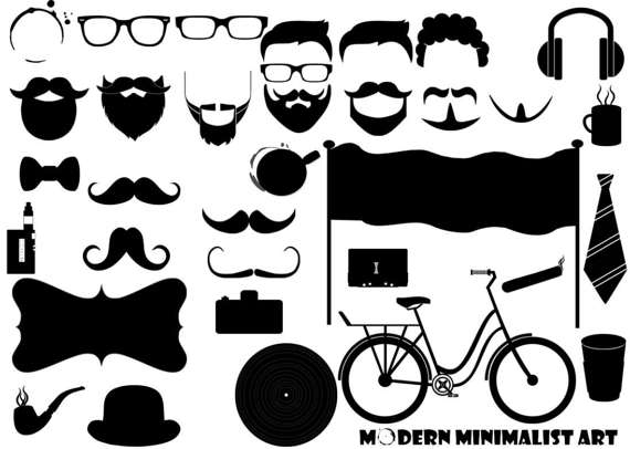 Items similar to hipster. Beard clipart minimalist