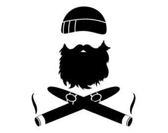 Beard clipart pirate beard. Crossed cigars vinyl sticker