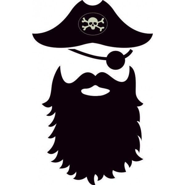 Beard clipart pirate beard. Vinyl sticker products stamp