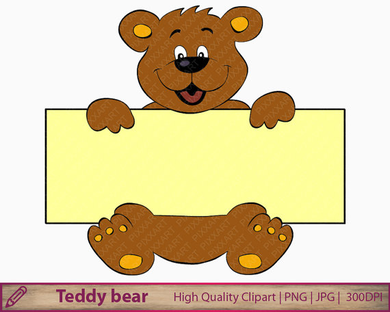 Bear banner teddy clip. Bears clipart hobby