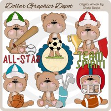 Sport clip art dollar. Bears clipart hobby