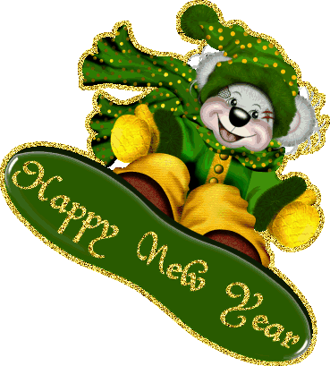 Happy year with bear. Bears clipart new years eve