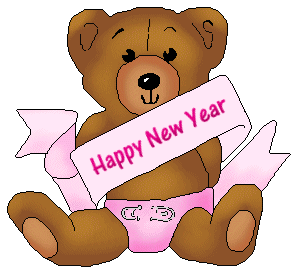 Bears clipart new years eve. Teddy bear with happy