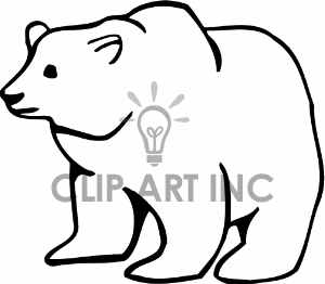 Bear clipart outline. Brown 
