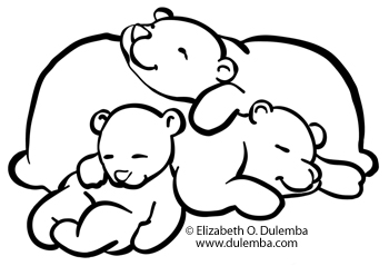 Coloring page tuesday . Bears clipart sleeping