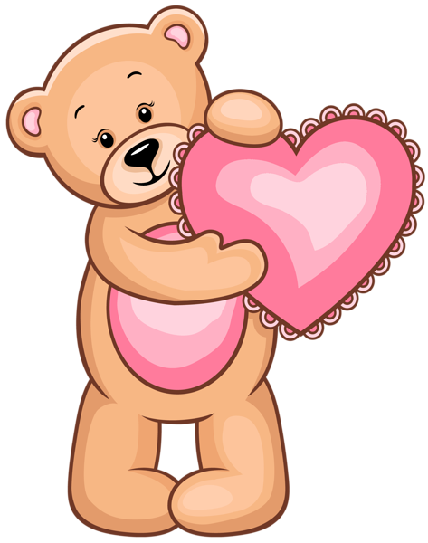 Teddy bear with pink. Bears clipart transparent