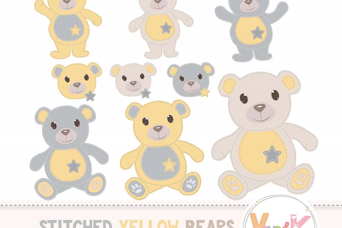 Teddy bear clip art. Bears clipart yellow