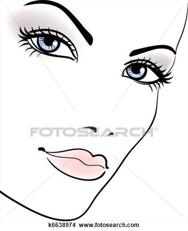 Girl face vector portrait. Beauty clipart beautiful woman