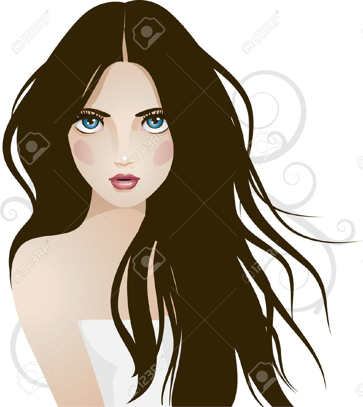  collection of images. Beautiful clipart brown hair