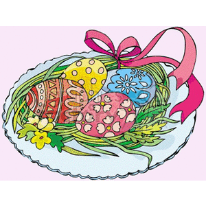 Royalty free dinner plate. Beautiful clipart easter egg
