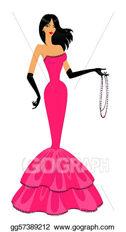 Stock illustration woman in. Beautiful clipart evening gown