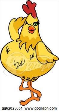 Beautiful clipart hen. Funny chicken drawing at
