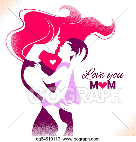 Beautiful clipart mothers day. Clip art vector happy