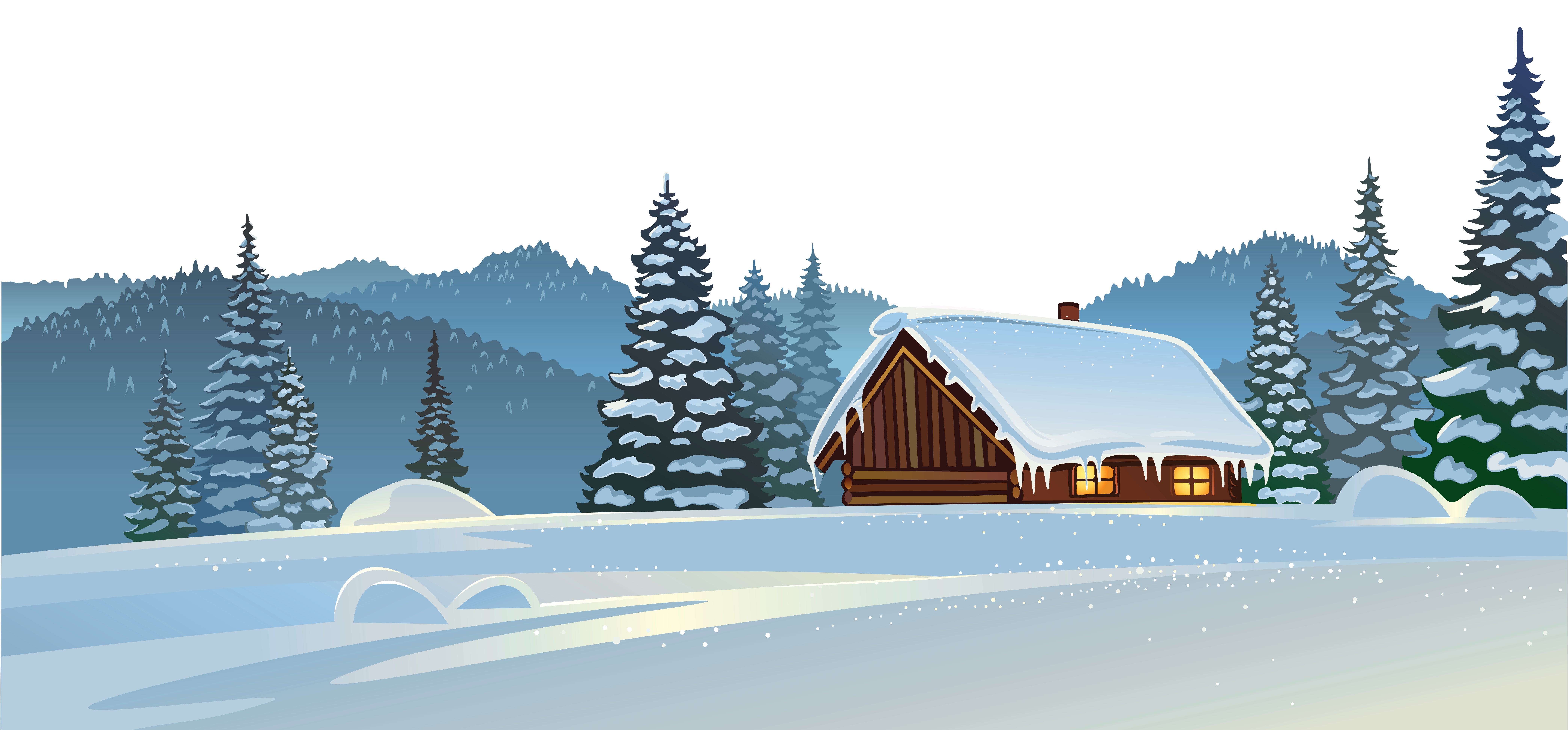 Snow cilpart inspiration house. Beautiful clipart winter