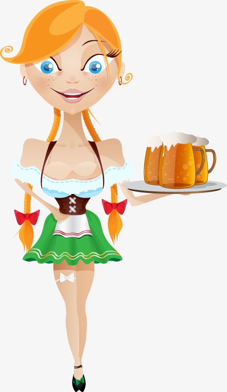 Beauty clipart beauty service. Waiter beer png image