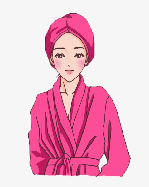 Beauty clipart illustration. Woman wearing a bathrobe