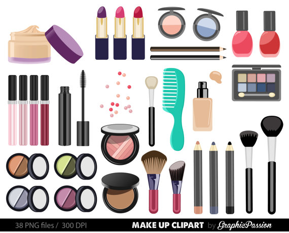 Make up collection digital. Beauty clipart item