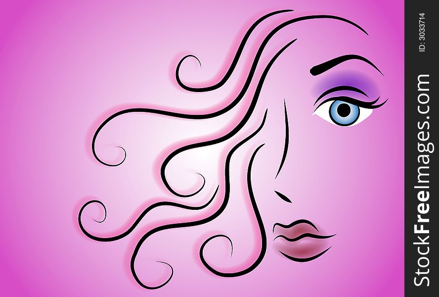 Female face clip free. Beauty clipart line art