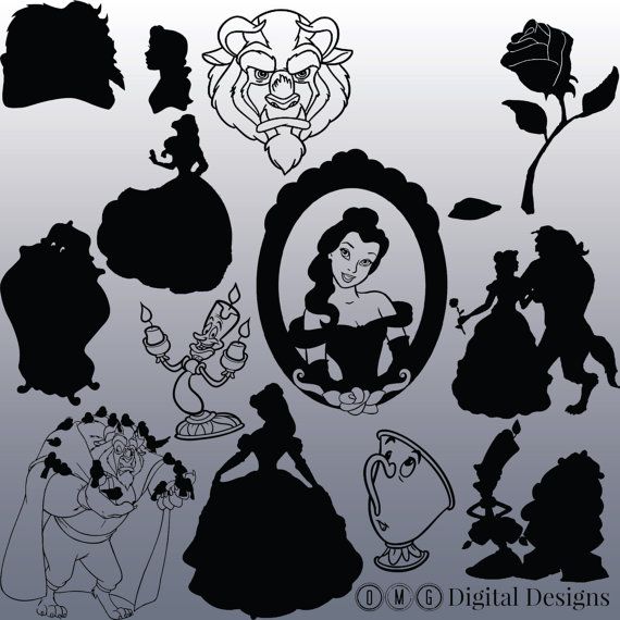  and the beast. Beauty clipart silhouette