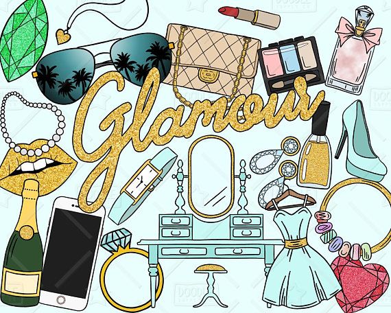 Beauty clipart vector. Glamour pack glam room