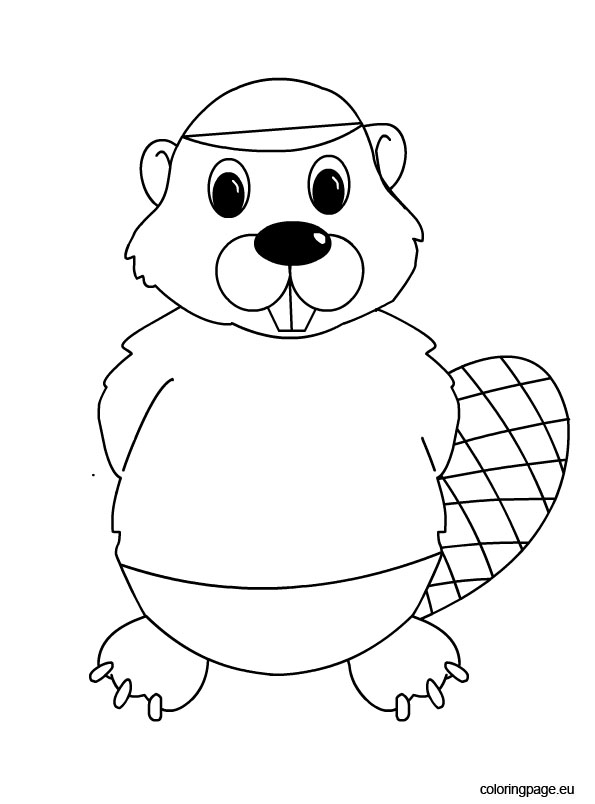 beaver clipart coloring page